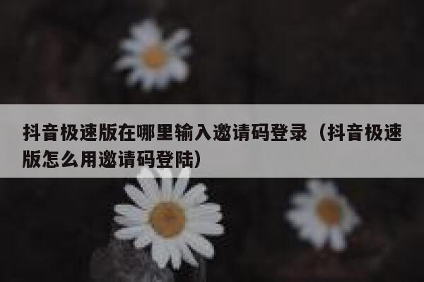 抖音极速版在哪里输入邀请码登录（抖音极速版怎么用邀请码登陆） 第1张