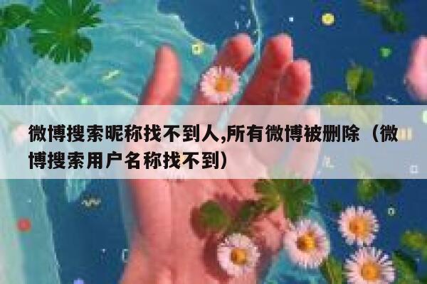 微博搜索昵称找不到人,所有微博被删除（微博搜索用户名称找不到） 第1张