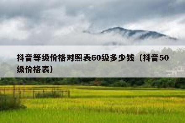 抖音等级价格对照表60级多少钱（抖音50级价格表） 第1张
