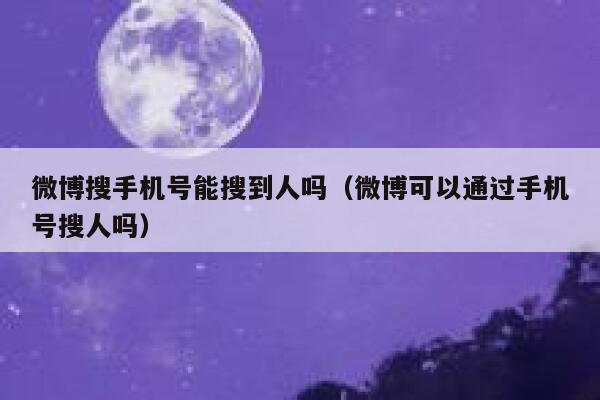 微博搜手机号能搜到人吗(微博可以通过手机号搜人吗) 第1张 微博搜手机号能搜到人吗(微博可以通过手机号搜人吗) 第1张