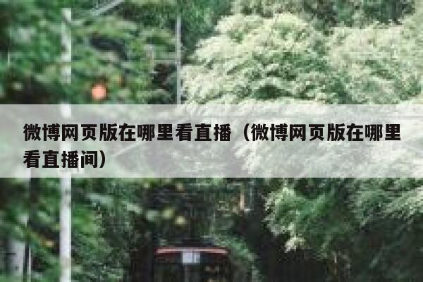 微博网页版在哪里看直播（微博网页版在哪里看直播间） 第1张