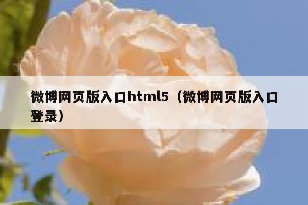 微博网页版入口html5（微博网页版入口登录） 第1张
