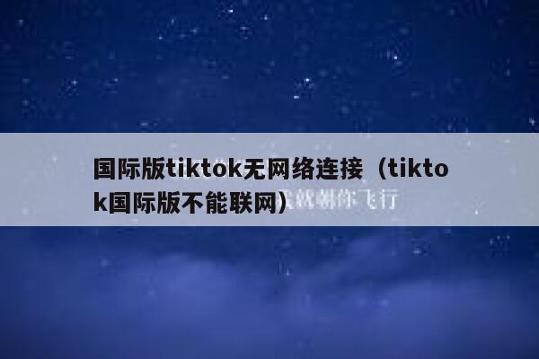 国际版tiktok无网络连接（tiktok国际版不能联网） 第1张