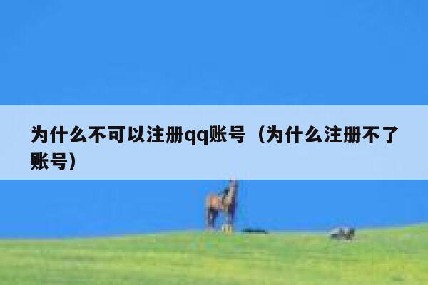 为什么不可以注册qq账号（为什么注册不了账号） 第1张