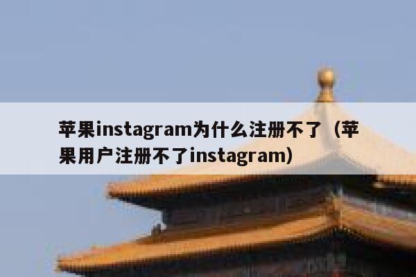 苹果instagram为什么注册不了（苹果用户注册不了instagram） 第1张