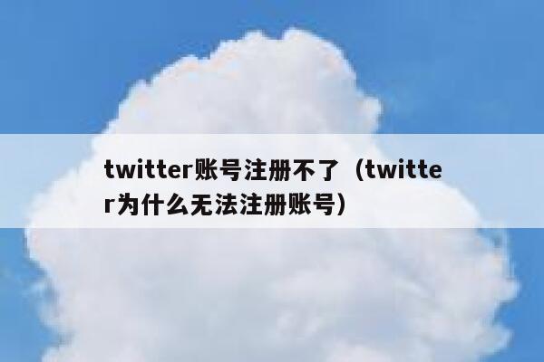 twitter账号注册不了（twitter为什么无法注册账号） 第1张