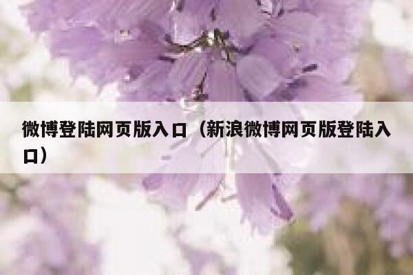 微博登陆网页版入口（新浪微博网页版登陆入口） 第1张