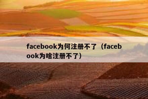 facebook为何注册不了（facebook为啥注册不了） 第1张