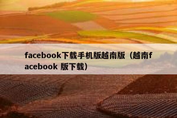 facebook下载手机版越南版（越南facebook 版下载） 第1张