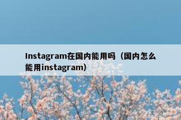 Instagram在国内能用吗（国内怎么能用instagram） 第1张