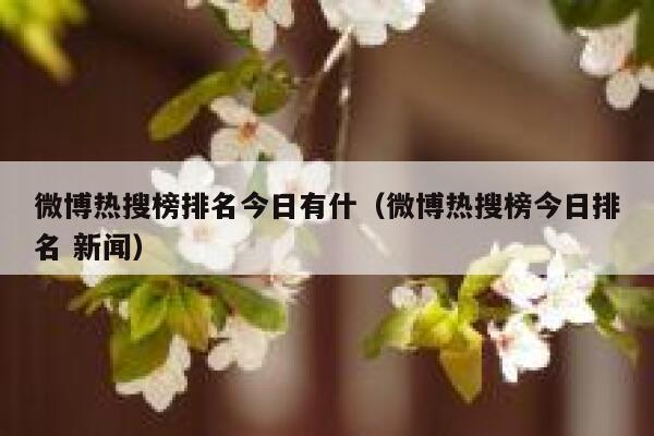 微博热搜榜排名今日有什（微博热搜榜今日排名 新闻） 第1张