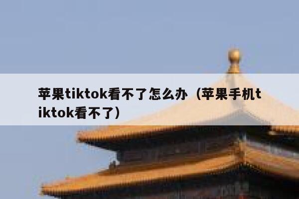 苹果tiktok看不了怎么办（苹果手机tiktok看不了） 第1张