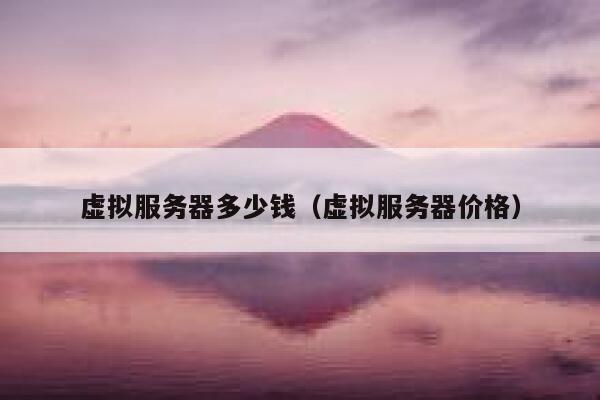 虚拟服务器多少钱（虚拟服务器价格） 第1张