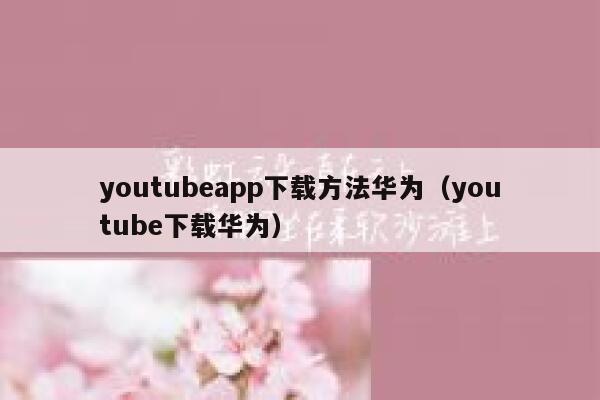 youtubeapp下载方法华为（youtube下载华为） 第1张