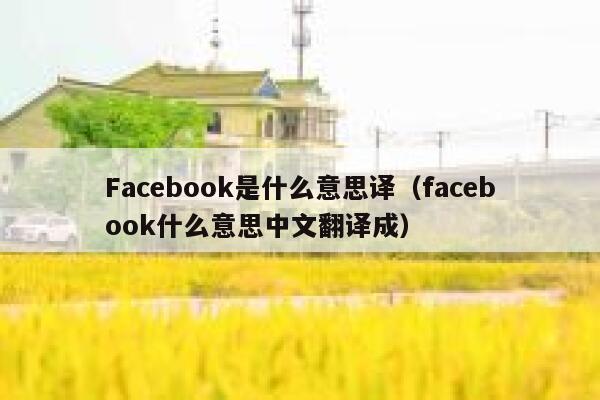 Facebook是什么意思译(facebook什么意思中文翻译成) 第1张 Facebook是什么意思译(facebook什么意思中文翻译成) 第1张