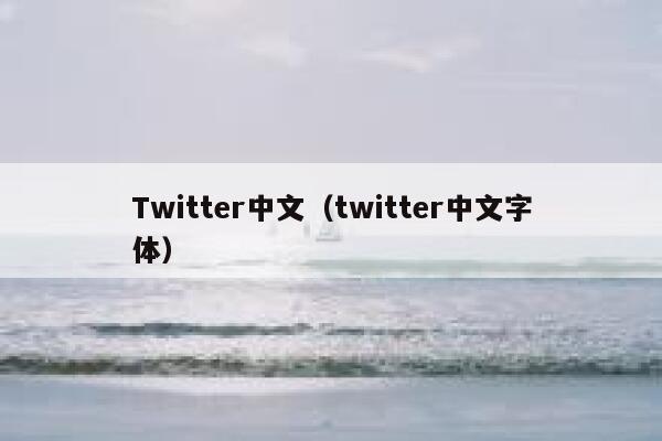 Twitter中文（twitter中文字体） 第1张