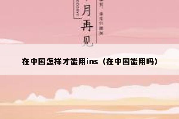 在中国怎样才能用ins(在中国能用吗) 第1张 在中国怎样才能用ins(在中国能用吗) 第1张