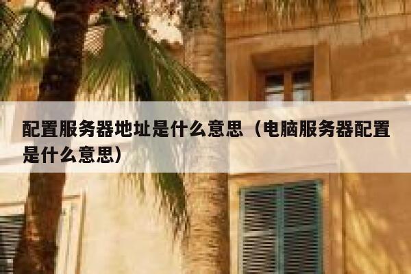 配置服务器地址是什么意思（电脑服务器配置是什么意思） 第1张