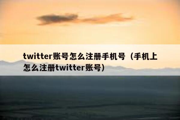 twitter账号怎么注册手机号(手机上怎么注册twitter账号) 第1张 twitter账号怎么注册手机号(手机上怎么注册twitter账号) 第1张
