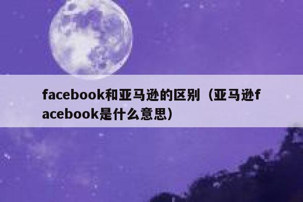 facebook和亚马逊的区别（亚马逊facebook是什么意思） 第1张