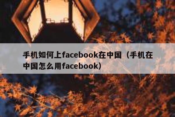 手机如何上facebook在中国（手机在中国怎么用facebook） 第1张