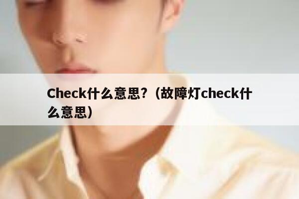 Check什么意思?（故障灯check什么意思） 第1张