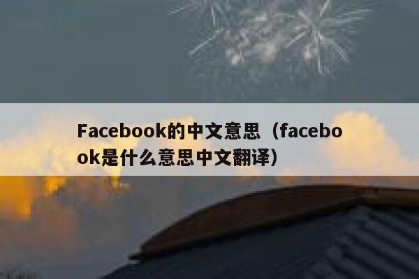 Facebook的中文意思（facebook是什么意思中文翻译） 第1张