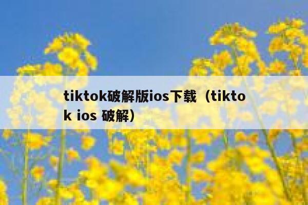 tiktok破解版ios下载(tiktok ios 破解) 第1张 tiktok破解版ios下载(tiktok ios 破解) 第1张