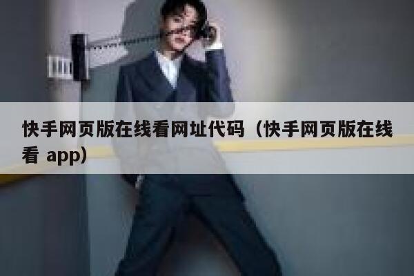 快手网页版在线看网址代码（快手网页版在线看 app） 第1张
