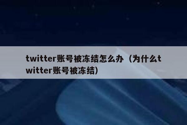 twitter账号被冻结怎么办（为什么twitter账号被冻结） 第1张