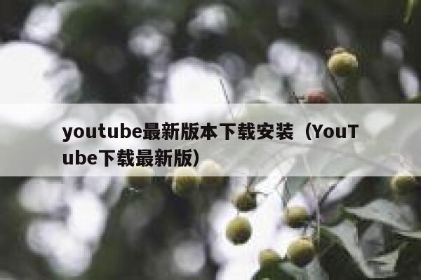 youtube最新版本下载安装（YouTube下载最新版） 第1张