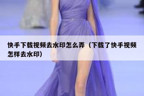 快手下载视频去水印怎么弄（下载了快手视频怎样去水印） 第1张