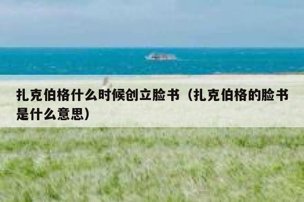 扎克伯格什么时候创立脸书（扎克伯格的脸书是什么意思） 第1张