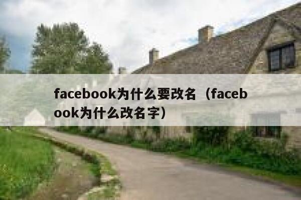 facebook为什么要改名（facebook为什么改名字） 第1张