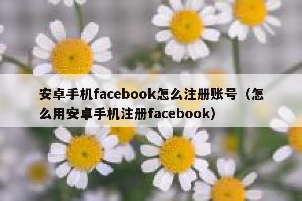 安卓手机facebook怎么注册账号（怎么用安卓手机注册facebook） 第1张