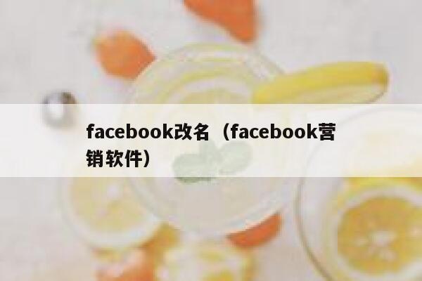 facebook改名（facebook营销软件） 第1张