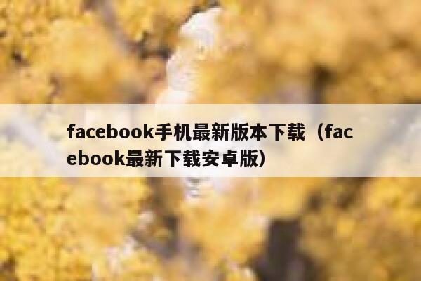 facebook手机最新版本下载（facebook最新下载安卓版） 第1张