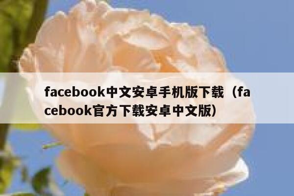 facebook中文安卓手机版下载（facebook官方下载安卓中文版） 第1张