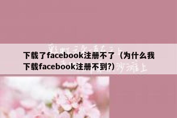 下载了facebook注册不了（为什么我下载facebook注册不到?） 第1张