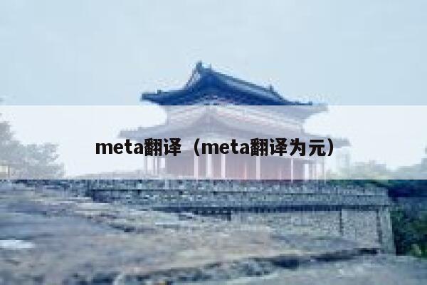 meta翻译（meta翻译为元） 第1张
