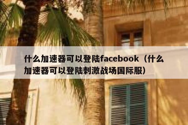 什么加速器可以登陆facebook（什么加速器可以登陆刺激战场国际服） 第1张