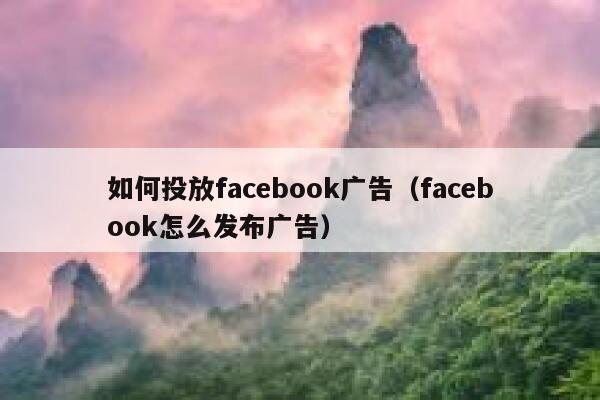 如何投放facebook广告（facebook怎么发布广告） 第1张