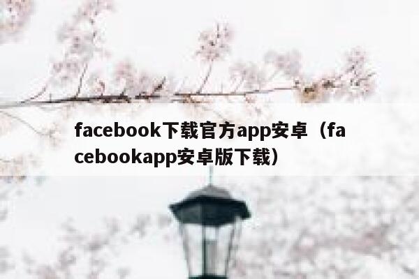 facebook下载官方app安卓（facebookapp安卓版下载） 第1张