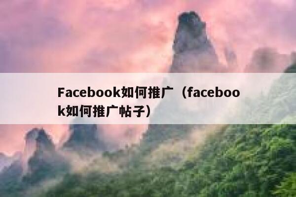 Facebook如何推广（facebook如何推广帖子） 第1张