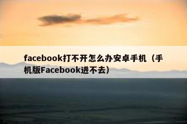 facebook打不开怎么办安卓手机(手机版Facebook进不去) 第1张 facebook打不开怎么办安卓手机(手机版Facebook进不去) 第1张
