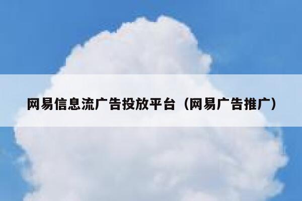 网易信息流广告投放平台（网易广告推广） 第1张