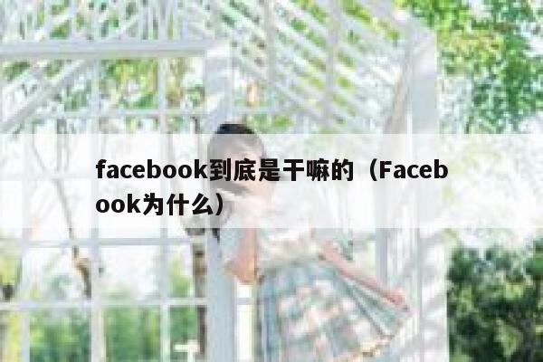 facebook到底是干嘛的（Facebook为什么） 第1张