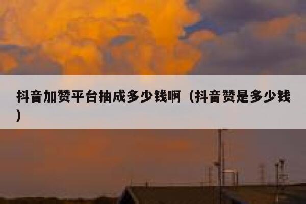 抖音加赞平台抽成多少钱啊（抖音赞是多少钱） 第1张