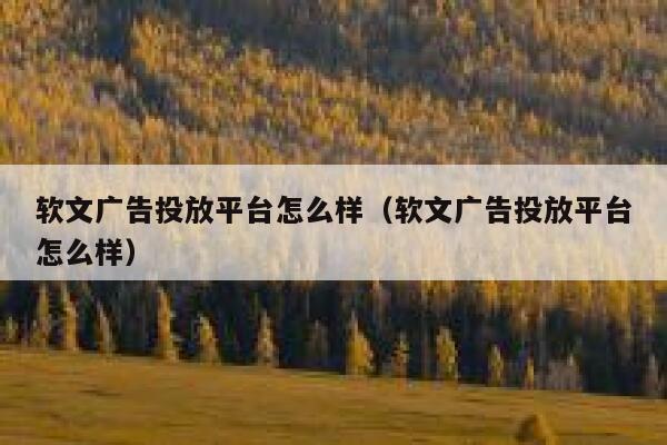 软文广告投放平台怎么样(软文广告投放平台怎么样) 第1张 软文广告投放平台怎么样(软文广告投放平台怎么样) 第1张