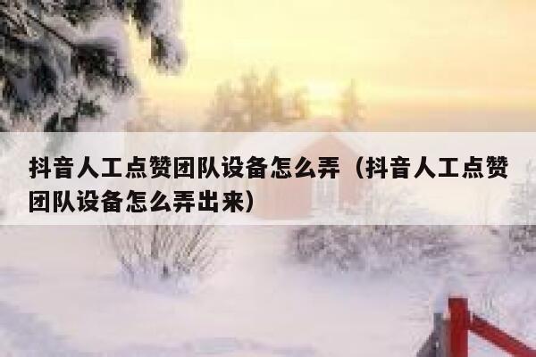 抖音人工点赞团队设备怎么弄（抖音人工点赞团队设备怎么弄出来） 第1张
